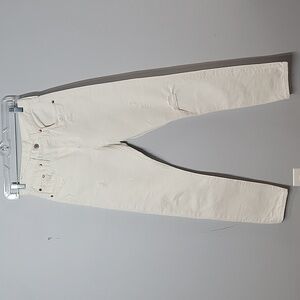 Levi's 501 Skinny Jeans White Ripped Distressed